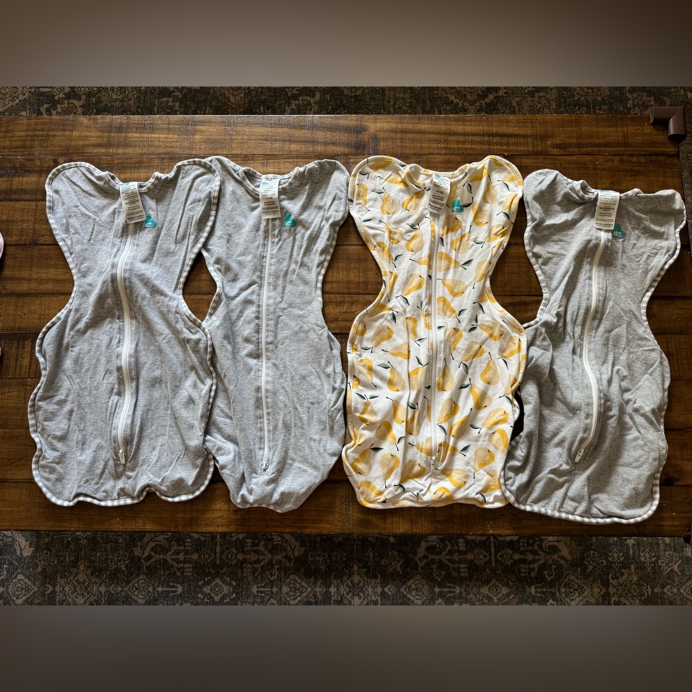 Love to Dream Swaddle Up Gray and Pear Sleep Sack/Swaddles (Set of 4)